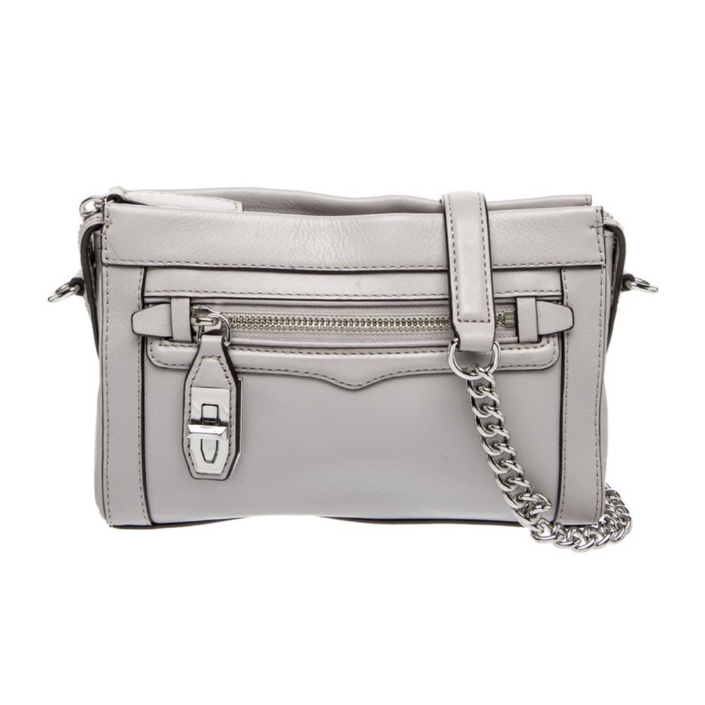 Rebecca Minkoff Avery Genuine Leather Crossbody Bag Dove Grey Palladium Hardware
